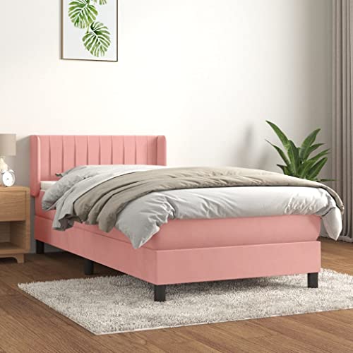 Qnhdfrt Boxspringbett Rosa 80x200 cm mit Samtbezug und höhenverstellbarem Kopfteil Taschenfederkernmatratze für erholsamen Schlaf im Schlafzimmer oder Gästezimmer Qnhdfrt Boxspringbett Rosa 80x200 cm mit Samtbezug und höhenverstellbarem Kopfteil Taschenfederkernmatratze für erholsamen Schlaf im Schlafzimmer oder Gästezimmer von Qnhdfrt