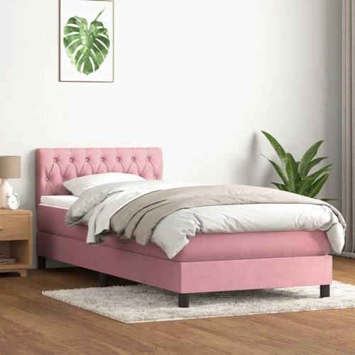 Qnhdfrt Boxspringbett Rosa 80x220 cm Samt Taschenfederkern Matratze mit Topper Höhenverstellbares Kopfteil Modernes Single Design für Schlafzimmer Gästezimmer Qnhdfrt Boxspringbett Rosa 80x220 cm Samt Taschenfederkern Matratze mit Topper Höhenverstellbares Kopfteil Modernes Single Design für Schlafzimmer Gästezimmer von Qnhdfrt