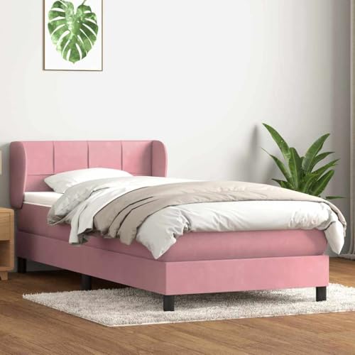 Qnhdfrt Boxspringbett Rosa 80x220 cm mit Taschenfederkernmatratze und höhenverstellbarem Kopfteil aus Samtstoff für optimalen Schlafkomfort Qnhdfrt Boxspringbett Rosa 80x220 cm mit Taschenfederkernmatratze und höhenverstellbarem Kopfteil aus Samtstoff für optimalen Schlafkomfort von Qnhdfrt