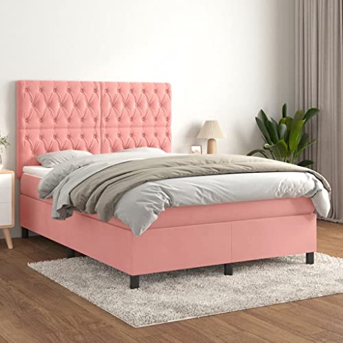 Qnhdfrt Boxspringbett Rosa Samt 140x200 cm mit Kopfteil Taschenfederkernmatratze und Topper für erholsamen Schlaf im Schlafzimmer Qnhdfrt Boxspringbett Rosa Samt 140x200 cm mit Kopfteil Taschenfederkernmatratze und Topper für erholsamen Schlaf im Schlafzimmer von Qnhdfrt