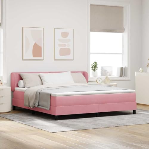 Qnhdfrt Boxspringbett Rosa Samt 204,5 x 185 cm Superking mit verstellbarem Kopfteil Modernes Doppelbett mit Matratze und Topper für trendiges Schlafzimmer Qnhdfrt Boxspringbett Rosa Samt 204,5 x 185 cm Superking mit verstellbarem Kopfteil Modernes Doppelbett mit Matratze und Topper für trendiges Schlafzimmer von Qnhdfrt