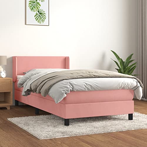 Qnhdfrt Boxspringbett Rosa Samt 90x190 cm mit höhenverstellbarem Kopfteil Taschenfederkernmatratze und weicher Matratzenauflage für erholsamen Schlaf Qnhdfrt Boxspringbett Rosa Samt 90x190 cm mit höhenverstellbarem Kopfteil Taschenfederkernmatratze und weicher Matratzenauflage für erholsamen Schlaf von Qnhdfrt