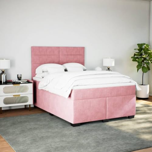 Qnhdfrt Boxspringbett Rosa mit Taschenfederkernmatratze 140x200 cm Samtstoff Höhenverstellbares Kopfteil und Atmungsaktive Matratzenauflage für Schlafzimmer Gästebett Qnhdfrt Boxspringbett Rosa mit Taschenfederkernmatratze 140x200 cm Samtstoff Höhenverstellbares Kopfteil und Atmungsaktive Matratzenauflage für Schlafzimmer Gästebett von Qnhdfrt