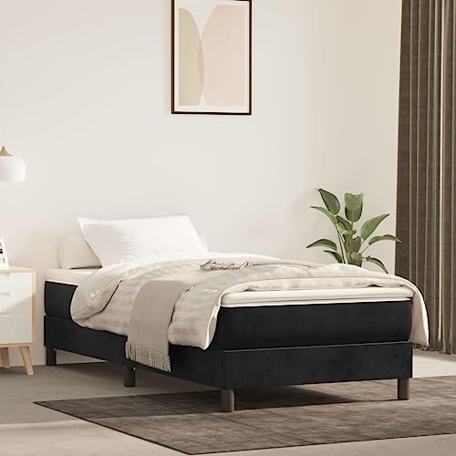Qnhdfrt Boxspringbett Samt Schwarz 90x200 cm mit Taschenfederkern Matratze und Topper für erholsamen Schlaf im Schlafzimmer Gästezimmer Qnhdfrt Boxspringbett Samt Schwarz 90x200 cm mit Taschenfederkern Matratze und Topper für erholsamen Schlaf im Schlafzimmer Gästezimmer von Qnhdfrt