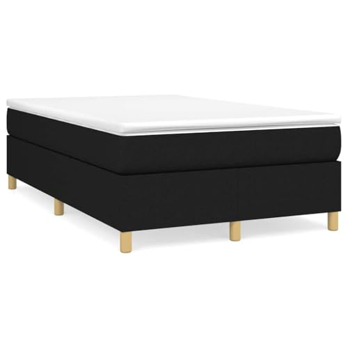 Qnhdfrt Boxspringbett Schwarz 120x190 cm mit Taschenfederkernmatratze und Topper für erholsamen Schlaf Stoffbezug atmungsaktiv und langlebig von Qnhdfrt