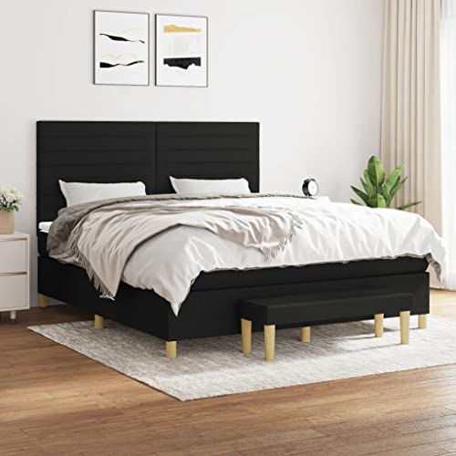 Qnhdfrt Boxspringbett Schwarz 160x200 cm mit höhenverstellbarem Kopfteil und Taschenfederkernmatratze für erholsamen Schlaf Stoffbezug atmungsaktiv und langlebig inklusive Matratzenauflage und Bank Qnhdfrt Boxspringbett Schwarz 160x200 cm mit höhenverstellbarem Kopfteil und Taschenfederkernmatratze für erholsamen Schlaf Stoffbezug atmungsaktiv und langlebig inklusive Matratzenauflage und Bank von Qnhdfrt