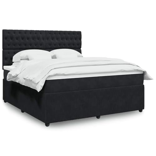 Qnhdfrt Boxspringbett Schwarz 180x200 cm mit Taschenfederkern Matratze und höhenverstellbarem Kopfteil Samtstoff Bezug für erholsamen Schlaf im Schlafzimmer Qnhdfrt Boxspringbett Schwarz 180x200 cm mit Taschenfederkern Matratze und höhenverstellbarem Kopfteil Samtstoff Bezug für erholsamen Schlaf im Schlafzimmer von Qnhdfrt