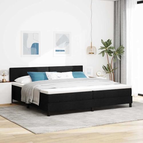 Qnhdfrt Boxspringbett Schwarz 200x200 cm Modernes Design mit Matratze und Topper Robuste Holzstruktur für Schlafzimmer und Gästezimmer von Qnhdfrt