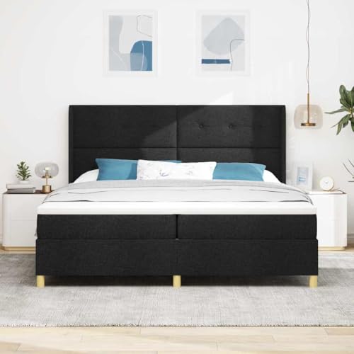 Qnhdfrt Boxspringbett Schwarz 200x200 cm mit Matratze und Topper Höhenverstellbares Kopfteil Modernes Doppelbett für Schlafzimmer Gästezimmer Qnhdfrt Boxspringbett Schwarz 200x200 cm mit Matratze und Topper Höhenverstellbares Kopfteil Modernes Doppelbett für Schlafzimmer Gästezimmer von Qnhdfrt