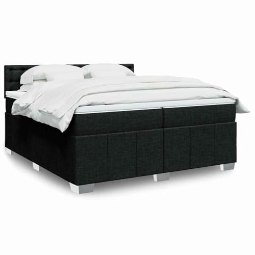 Qnhdfrt Boxspringbett Schwarz 200x200 cm mit Taschenfederkern Matratze und LED Beleuchtung Stoffbezug Entspannung Qnhdfrt Boxspringbett Schwarz 200x200 cm mit Taschenfederkern Matratze und LED Beleuchtung Stoffbezug Entspannung von Qnhdfrt