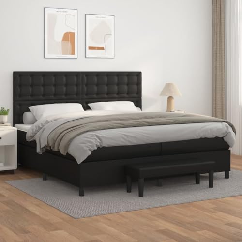 Qnhdfrt Boxspringbett Schwarz 200x200 cm mit Taschenfederkernmatratze und höhenverstellbarem Kopfteil Kunstleder für erholsamen Schlaf und modernes Wohnambiente Qnhdfrt Boxspringbett Schwarz 200x200 cm mit Taschenfederkernmatratze und höhenverstellbarem Kopfteil Kunstleder für erholsamen Schlaf und modernes Wohnambiente von Qnhdfrt