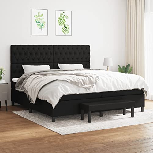 Qnhdfrt Boxspringbett Schwarz 200x200 cm mit Taschenfederkernmatratze und höhenverstellbarem Kopfteil aus strapazierfähigem Polyester für erholsamen Schlaf Qnhdfrt Boxspringbett Schwarz 200x200 cm mit Taschenfederkernmatratze und höhenverstellbarem Kopfteil aus strapazierfähigem Polyester für erholsamen Schlaf von Qnhdfrt