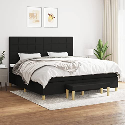 Qnhdfrt Boxspringbett Schwarz 200x200 cm mit Taschenfederkernmatratze und höhenverstellbarem Kopfteil aus strapazierfähigem Polyester für erholsamen Schlaf Qnhdfrt Boxspringbett Schwarz 200x200 cm mit Taschenfederkernmatratze und höhenverstellbarem Kopfteil aus strapazierfähigem Polyester für erholsamen Schlaf von Qnhdfrt
