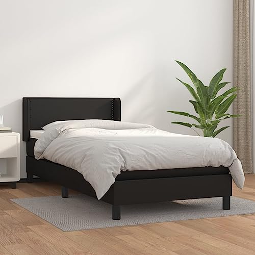 Qnhdfrt Boxspringbett Schwarz 90x190 cm Kunstleder Bettgestell mit Kopfteil Taschenfederkernmatratze und Topper für Schlafzimmer Gästebett Qnhdfrt Boxspringbett Schwarz 90x190 cm Kunstleder Bettgestell mit Kopfteil Taschenfederkernmatratze und Topper für Schlafzimmer Gästebett von Qnhdfrt