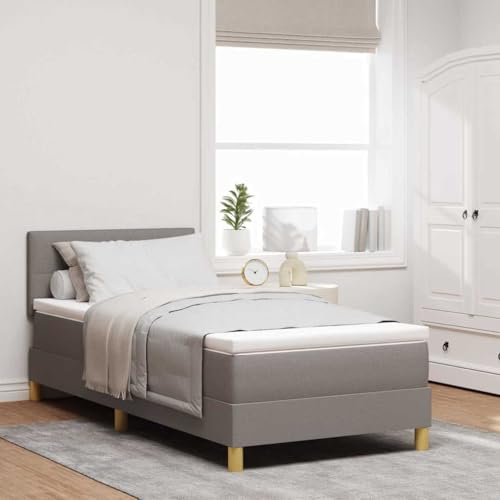 Qnhdfrt Boxspringbett Taupe 100x200 cm mit Matratze LED Beleuchtung Höhenverstellbares Kopfteil Modernes Einzelbett für Schlafzimmer Jugendzimmer Gästezimmer Qnhdfrt Boxspringbett Taupe 100x200 cm mit Matratze LED Beleuchtung Höhenverstellbares Kopfteil Modernes Einzelbett für Schlafzimmer Jugendzimmer Gästezimmer von Qnhdfrt