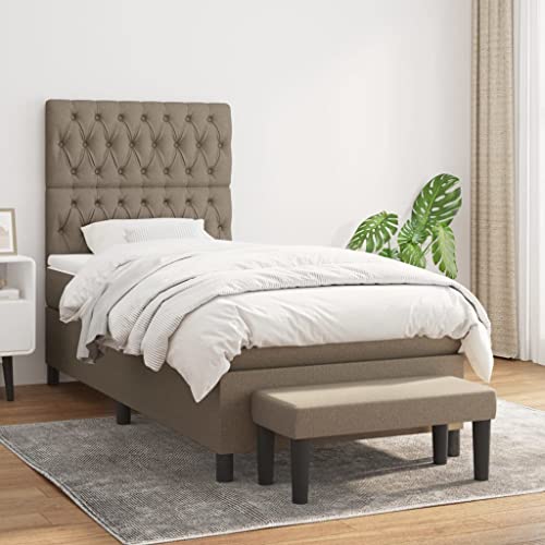 Qnhdfrt Boxspringbett Taupe 100x200 cm mit höhenverstellbarem Kopfteil Taschenfederkernmatratze und praktischer Bank für Schlafzimmer Gästezimmer oder Wohnbereich Qnhdfrt Boxspringbett Taupe 100x200 cm mit höhenverstellbarem Kopfteil Taschenfederkernmatratze und praktischer Bank für Schlafzimmer Gästezimmer oder Wohnbereich von Qnhdfrt