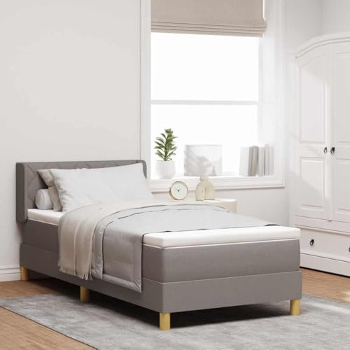 Qnhdfrt Boxspringbett Taupe 100x200 cm stoffbezogen mit Matratze und Topper höhenverstellbar Modernes Design und Langlebigkeit für Schlafzimmer Gästezimmer Jugendzimmer Qnhdfrt Boxspringbett Taupe 100x200 cm stoffbezogen mit Matratze und Topper höhenverstellbar Modernes Design und Langlebigkeit für Schlafzimmer Gästezimmer Jugendzimmer von Qnhdfrt