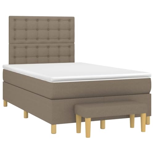 Qnhdfrt Boxspringbett Taupe 120x190 cm mit höhenverstellbarem Kopfteil Taschenfederkernmatratze und praktischer Bank für Schlafzimmer Gästezimmer Qnhdfrt Boxspringbett Taupe 120x190 cm mit höhenverstellbarem Kopfteil Taschenfederkernmatratze und praktischer Bank für Schlafzimmer Gästezimmer von Qnhdfrt