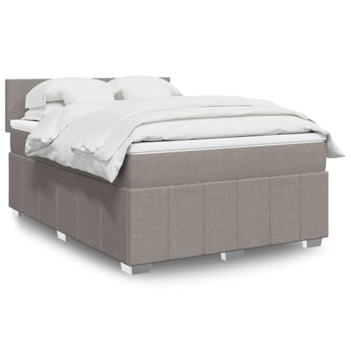 Qnhdfrt Boxspringbett Taupe 140x200 cm mit Taschenfederkernmatratze und LED Beleuchtung Stoffbezug Atmungsaktiv für erholsamen Schlaf Gästebett oder Doppelbett Qnhdfrt Boxspringbett Taupe 140x200 cm mit Taschenfederkernmatratze und LED Beleuchtung Stoffbezug Atmungsaktiv für erholsamen Schlaf Gästebett oder Doppelbett von Qnhdfrt
