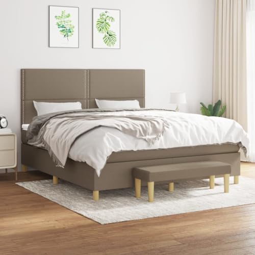 Qnhdfrt Boxspringbett Taupe 160x200 cm mit höhenverstellbarem Kopfteil Taschenfederkernmatratze und praktischer Bank für Schlafzimmer Gästezimmer Qnhdfrt Boxspringbett Taupe 160x200 cm mit höhenverstellbarem Kopfteil Taschenfederkernmatratze und praktischer Bank für Schlafzimmer Gästezimmer von Qnhdfrt