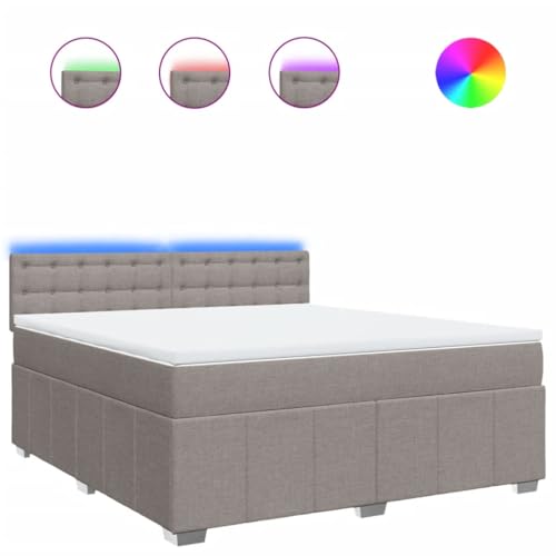 Qnhdfrt Boxspringbett Taupe 180x200 cm mit LED Beleuchtung und Taschenfederkernmatratze aus atmungsaktivem Polyester Stoff für Schlafzimmer und Gästezimmer Qnhdfrt Boxspringbett Taupe 180x200 cm mit LED Beleuchtung und Taschenfederkernmatratze aus atmungsaktivem Polyester Stoff für Schlafzimmer und Gästezimmer von Qnhdfrt