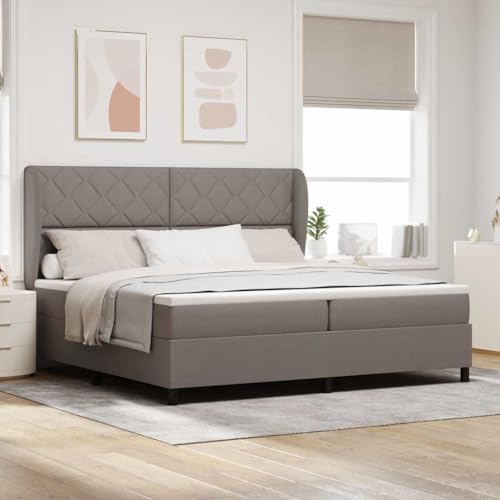 Qnhdfrt Boxspringbett Taupe 200x200 cm Stoffbezug mit verstellbarem Kopfteil und mittelfester Matratze Modernes Doppelbett für Schlafzimmer Gästezimmer Qnhdfrt Boxspringbett Taupe 200x200 cm Stoffbezug mit verstellbarem Kopfteil und mittelfester Matratze Modernes Doppelbett für Schlafzimmer Gästezimmer von Qnhdfrt