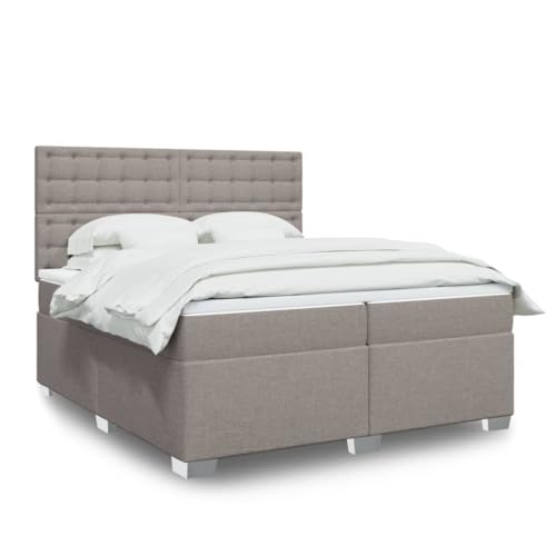 Qnhdfrt Boxspringbett Taupe 200x200 cm mit LED Beleuchtung USB Anschluss Höhenverstellbarem Kopfteil Medium Matratze für Schlafzimmer Gästezimmer Qnhdfrt Boxspringbett Taupe 200x200 cm mit LED Beleuchtung USB Anschluss Höhenverstellbarem Kopfteil Medium Matratze für Schlafzimmer Gästezimmer von Qnhdfrt