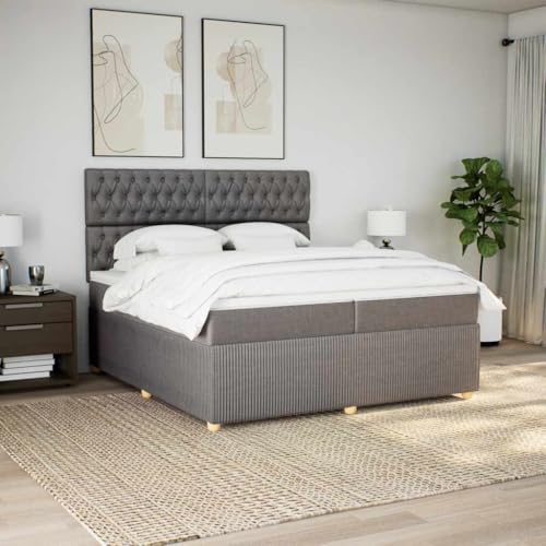 Qnhdfrt Boxspringbett Taupe 200x200 cm mit Taschenfederkernmatratze LED Beleuchtung und höhenverstellbarem Kopfteil aus strapazierfähigem Polyester für erholsamen Schlaf im Schlafzimmer Qnhdfrt Boxspringbett Taupe 200x200 cm mit Taschenfederkernmatratze LED Beleuchtung und höhenverstellbarem Kopfteil aus strapazierfähigem Polyester für erholsamen Schlaf im Schlafzimmer von Qnhdfrt