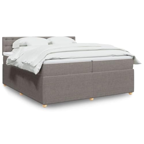 Qnhdfrt Boxspringbett Taupe 200x200 cm mit Taschenfederkernmatratze und atmungsaktivem Polyesterstoff für erholsamen Schlaf Komfortables Familienbett und Gästebett von Qnhdfrt