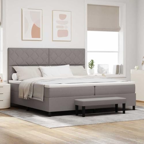 Qnhdfrt Boxspringbett Taupe 200x200 cm mit mittelfester Schaumstoffmatratze Kopfteil 128 cm Höhe Robuster Holzwerkstoffrahmen Modernes Design für Schlafzimmer und Gästezimmer Qnhdfrt Boxspringbett Taupe 200x200 cm mit mittelfester Schaumstoffmatratze Kopfteil 128 cm Höhe Robuster Holzwerkstoffrahmen Modernes Design für Schlafzimmer und Gästezimmer von Qnhdfrt