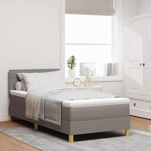 Qnhdfrt Boxspringbett Taupe 80x200 cm Modernes Design mit Matratze und Topper für Erwachsene Hochwertiger Stoff und Stabile Kieferbeine Elegantes Schlafzimmerbett Qnhdfrt Boxspringbett Taupe 80x200 cm Modernes Design mit Matratze und Topper für Erwachsene Hochwertiger Stoff und Stabile Kieferbeine Elegantes Schlafzimmerbett von Qnhdfrt