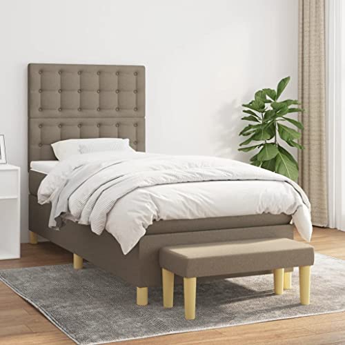 Qnhdfrt Boxspringbett Taupe 90x200 cm mit höhenverstellbarem Kopfteil und Taschenfederkernmatratze für erholsamen Schlaf im Schlafzimmer oder Gästezimmer Qnhdfrt Boxspringbett Taupe 90x200 cm mit höhenverstellbarem Kopfteil und Taschenfederkernmatratze für erholsamen Schlaf im Schlafzimmer oder Gästezimmer von Qnhdfrt