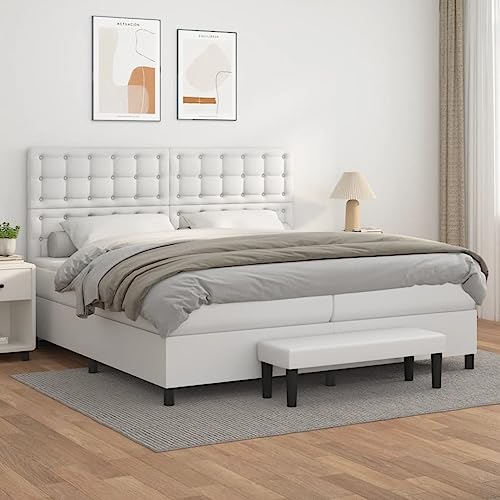 Qnhdfrt Boxspringbett Weiß 200x200 cm mit Kopfteil und Taschenfederkernmatratze Kunstleder Bettgestell für erholsamen Schlaf und modernes Wohnen Qnhdfrt Boxspringbett Weiß 200x200 cm mit Kopfteil und Taschenfederkernmatratze Kunstleder Bettgestell für erholsamen Schlaf und modernes Wohnen von Qnhdfrt