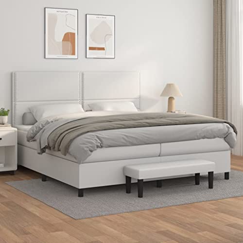Qnhdfrt Boxspringbett Weiß 200x200 cm mit Kopfteil und Taschenfederkernmatratze aus Kunstleder Langlebig & Hautfreundlich für Schlafzimmer und Gästezimmer Qnhdfrt Boxspringbett Weiß 200x200 cm mit Kopfteil und Taschenfederkernmatratze aus Kunstleder Langlebig & Hautfreundlich für Schlafzimmer und Gästezimmer von Qnhdfrt
