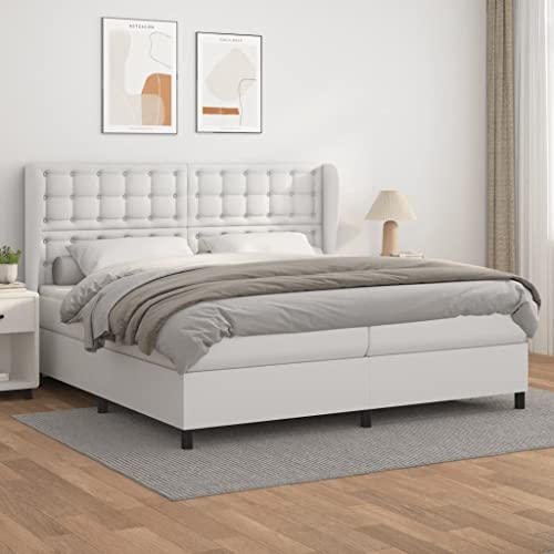 Qnhdfrt Boxspringbett Weiß 200x200 cm mit Taschenfederkernmatratze und höhenverstellbarem Kopfteil aus langlebigem Kunstleder für erholsamen Schlaf im Schlafzimmer Qnhdfrt Boxspringbett Weiß 200x200 cm mit Taschenfederkernmatratze und höhenverstellbarem Kopfteil aus langlebigem Kunstleder für erholsamen Schlaf im Schlafzimmer von Qnhdfrt