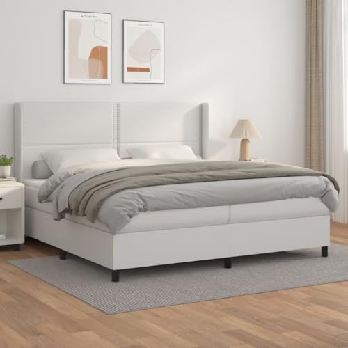 Qnhdfrt Boxspringbett Weiß 200x200 cm mit Taschenfederkernmatratze und höhenverstellbarem Kopfteil aus langlebigem Kunstleder für erholsamen Schlaf Qnhdfrt Boxspringbett Weiß 200x200 cm mit Taschenfederkernmatratze und höhenverstellbarem Kopfteil aus langlebigem Kunstleder für erholsamen Schlaf von Qnhdfrt