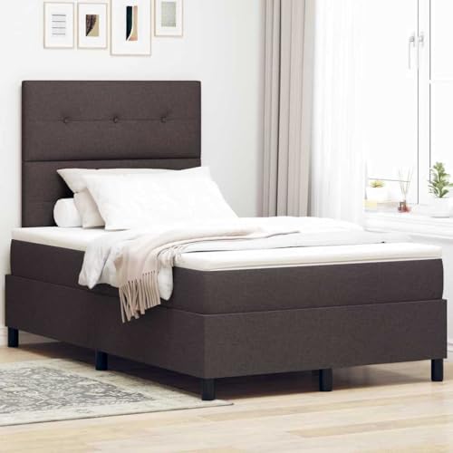 Qnhdfrt Boxspringbett mit LED Beleuchtung und Matratze 120 x 200 cm Modernes Design mit Polsterkopfteil Robuste Kiefernholzkonstruktion für Schlafzimmer von Qnhdfrt