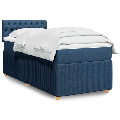 Qnhdfrt Boxspringbett mit LED Beleuchtung und Taschenfederkern Matratze 90x190 cm Blau Stoff Polyester für erholsamen Schlaf und modernes Wohnambiente Qnhdfrt Boxspringbett mit LED Beleuchtung und Taschenfederkern Matratze 90x190 cm Blau Stoff Polyester für erholsamen Schlaf und modernes Wohnambiente von Qnhdfrt