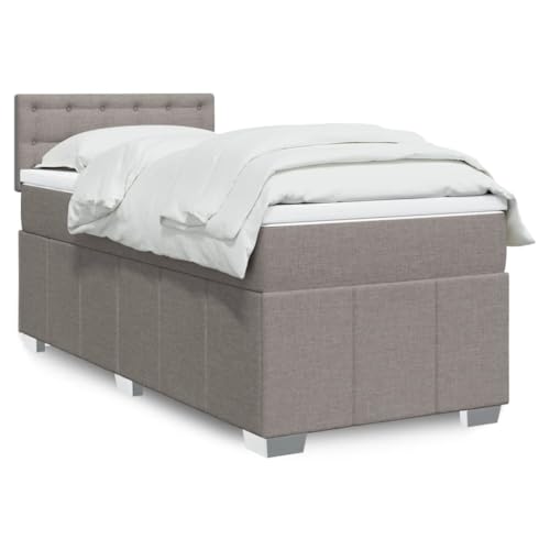 Qnhdfrt Boxspringbett mit LED Beleuchtung und Taschenfederkern Matratze 90x190 cm Taupe Stoff für Schlafzimmer Gästezimmer und Jugendzimmer Qnhdfrt Boxspringbett mit LED Beleuchtung und Taschenfederkern Matratze 90x190 cm Taupe Stoff für Schlafzimmer Gästezimmer und Jugendzimmer von Qnhdfrt