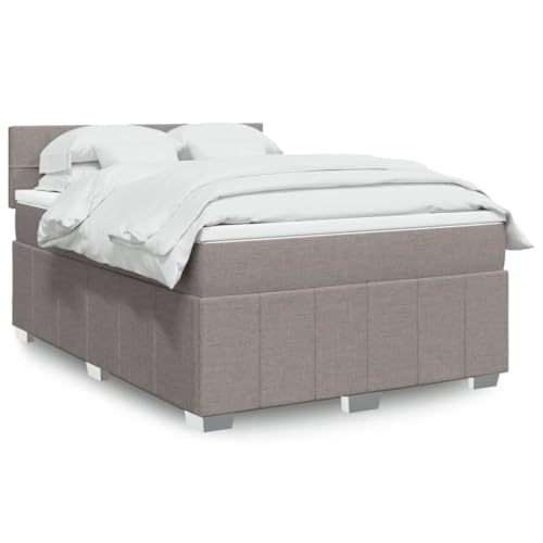 Qnhdfrt Boxspringbett mit LED Beleuchtung und Taschenfederkernmatratze 140x200 cm Taupe Stoff Polyester für Schlafzimmer Gästebett und Doppelbett Qnhdfrt Boxspringbett mit LED Beleuchtung und Taschenfederkernmatratze 140x200 cm Taupe Stoff Polyester für Schlafzimmer Gästebett und Doppelbett von Qnhdfrt