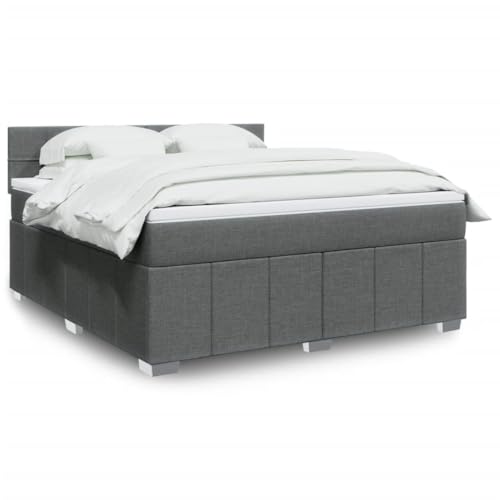 Qnhdfrt Boxspringbett mit LED Beleuchtung und Taschenfederkernmatratze 180x200 cm Dunkelgrau Stoff Modernes Design für Schlafzimmer Gästebett und Doppelbett Qnhdfrt Boxspringbett mit LED Beleuchtung und Taschenfederkernmatratze 180x200 cm Dunkelgrau Stoff Modernes Design für Schlafzimmer Gästebett und Doppelbett von Qnhdfrt