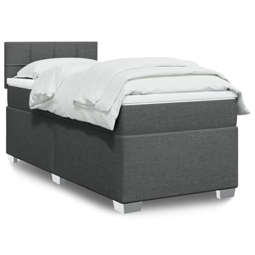 Qnhdfrt Boxspringbett mit LED Beleuchtung und Taschenfederkernmatratze Dunkelgrau 100x200 cm Stoff Bezug Atmungsaktiv für Schlafzimmer Gästebett und Jugendzimmer Qnhdfrt Boxspringbett mit LED Beleuchtung und Taschenfederkernmatratze Dunkelgrau 100x200 cm Stoff Bezug Atmungsaktiv für Schlafzimmer Gästebett und Jugendzimmer von Qnhdfrt