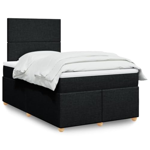 Qnhdfrt Boxspringbett mit LED Beleuchtung und höhenverstellbarem Kopfteil 120 x 190 cm Schwarz Stoff Taschenfederkernmatratze für Schlafzimmer Gästebett und Heimbett Qnhdfrt Boxspringbett mit LED Beleuchtung und höhenverstellbarem Kopfteil 120 x 190 cm Schwarz Stoff Taschenfederkernmatratze für Schlafzimmer Gästebett und Heimbett von Qnhdfrt