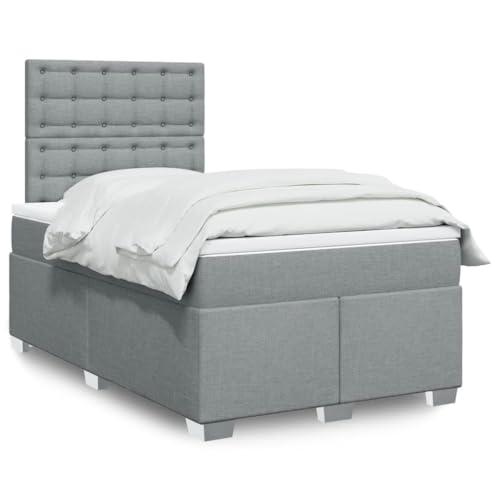 Qnhdfrt Boxspringbett mit LED-Beleuchtung und höhenverstellbarem Kopfteil 120x190 cm Hellgrau Taschenfederkernmatratze mit atmungsaktivem Polyester Stoff für Schlafzimmer Gästebett und Gästezimmer Qnhdfrt Boxspringbett mit LED-Beleuchtung und höhenverstellbarem Kopfteil 120x190 cm Hellgrau Taschenfederkernmatratze mit atmungsaktivem Polyester Stoff für Schlafzimmer Gästebett und Gästezimmer von Qnhdfrt