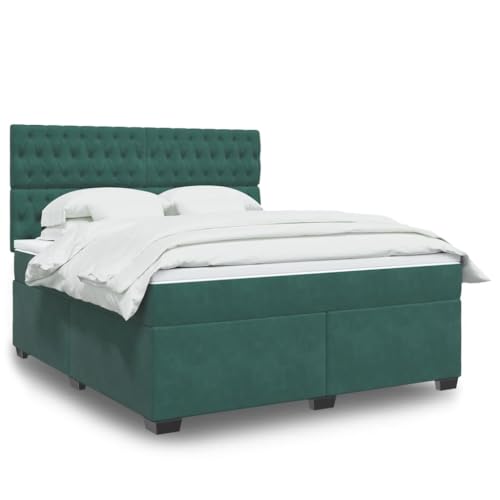 Qnhdfrt Boxspringbett mit LED-Beleuchtung und höhenverstellbarem Kopfteil 180x200 cm Dunkelgrün Samtstoff Taschenfederkernmatratze für erholsamen Schlaf im Schlafzimmer Qnhdfrt Boxspringbett mit LED-Beleuchtung und höhenverstellbarem Kopfteil 180x200 cm Dunkelgrün Samtstoff Taschenfederkernmatratze für erholsamen Schlaf im Schlafzimmer von Qnhdfrt