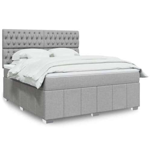 Qnhdfrt Boxspringbett mit LED Beleuchtung und höhenverstellbarem Kopfteil 180x200 cm Hellgrau Taschenfederkernmatratze für erholsamen Schlaf im Schlafzimmer Qnhdfrt Boxspringbett mit LED Beleuchtung und höhenverstellbarem Kopfteil 180x200 cm Hellgrau Taschenfederkernmatratze für erholsamen Schlaf im Schlafzimmer von Qnhdfrt