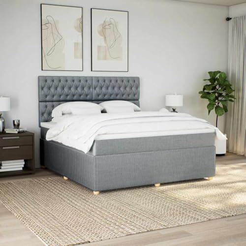 Qnhdfrt Boxspringbett mit LED-Beleuchtung und höhenverstellbarem Kopfteil 180x200 cm Hellgrau Taschenfederkernmatratze für erholsamen Schlaf Qnhdfrt Boxspringbett mit LED-Beleuchtung und höhenverstellbarem Kopfteil 180x200 cm Hellgrau Taschenfederkernmatratze für erholsamen Schlaf von Qnhdfrt