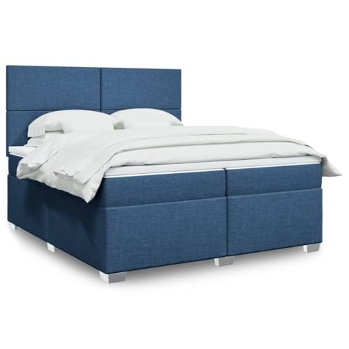 Qnhdfrt Boxspringbett mit LED-Beleuchtung und höhenverstellbarem Kopfteil 200 x 200 cm Blau Stoff Polyester Taschenfederkernmatratze für Schlafzimmer Gästezimmer und Wohnbereich Qnhdfrt Boxspringbett mit LED-Beleuchtung und höhenverstellbarem Kopfteil 200 x 200 cm Blau Stoff Polyester Taschenfederkernmatratze für Schlafzimmer Gästezimmer und Wohnbereich von Qnhdfrt