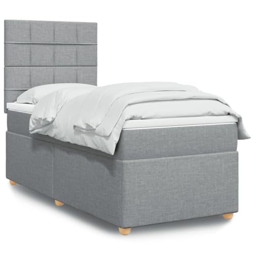 Qnhdfrt Boxspringbett mit LED-Beleuchtung und höhenverstellbarem Kopfteil 80x200 cm Hellgrau Taschenfederkernmatratze für erholsamen Schlaf im Schlafzimmer Qnhdfrt Boxspringbett mit LED-Beleuchtung und höhenverstellbarem Kopfteil 80x200 cm Hellgrau Taschenfederkernmatratze für erholsamen Schlaf im Schlafzimmer von Qnhdfrt