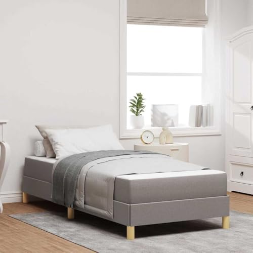 Qnhdfrt Boxspringbett mit Matratze 100 x 200 cm Modernes Design mit Taschenfederkernmatratze und Robustem Holzrahmen in Taupe oder Braun für Schlafzimmer und Gästezimmer von Qnhdfrt
